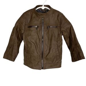 Urban Republic Brown Faux Leather Jacket Size 4T